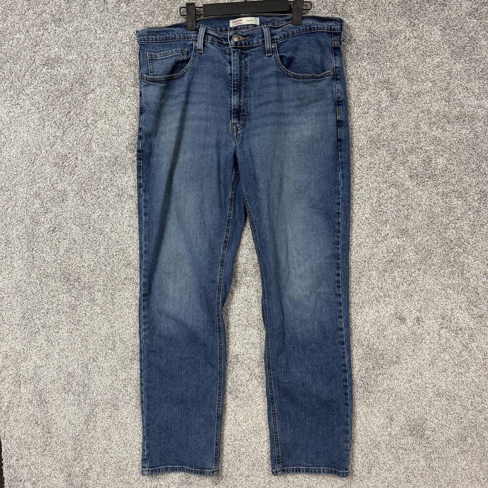 Signature Levi Strauss Jeans Mens 36x29.5 Blue Athletic Tapered Stretch Denim